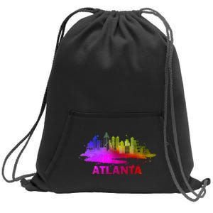 Colorful Atlanta Cityscape Souvenir Atlanta Skyline Sweatshirt Cinch Pack Bag