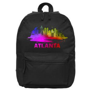 Colorful Atlanta Cityscape Souvenir Atlanta Skyline 16 in Basic Backpack