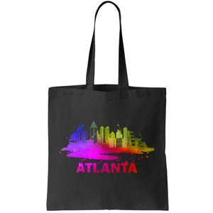 Colorful Atlanta Cityscape Souvenir Atlanta Skyline Tote Bag