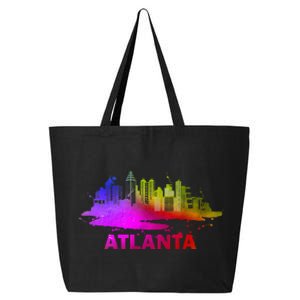 Colorful Atlanta Cityscape Souvenir Atlanta Skyline 25L Jumbo Tote