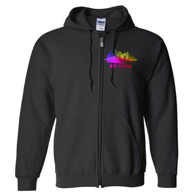 Colorful Atlanta Cityscape Souvenir Atlanta Skyline Full Zip Hoodie