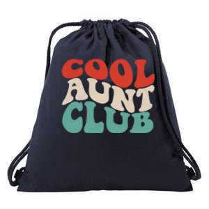 Cool Aunt Club Funny Retro Groovy Aunts Club Gift Drawstring Bag