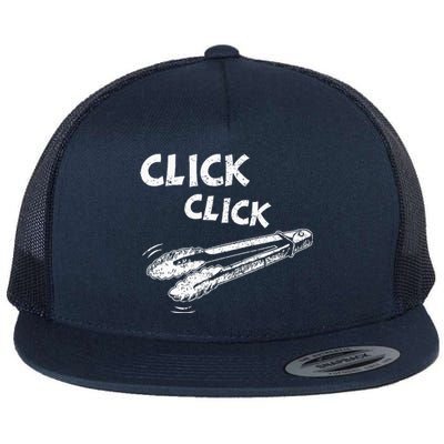 Click A Click Tongs Bbq Barbecue Barbecuing Hanging Flat Bill Trucker Hat