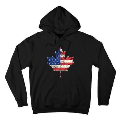 Combined American Canadian Flag USA Canada Maple Leaf Tall Hoodie