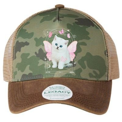 Cute Aesthetic Cat Butterfly Fairy Cyber 2000s Legacy Tie Dye Trucker Hat