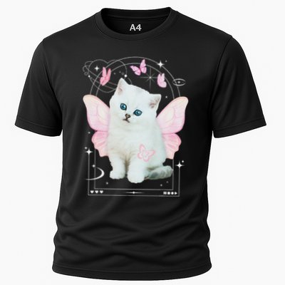 Cute Aesthetic Cat Butterfly Fairy Cyber 2000s Performance Shirt