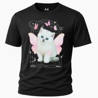 Cute Aesthetic Cat Butterfly Fairy Cyber 2000s Cooling Performance Crew T-Shirt