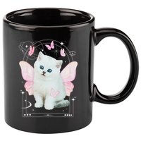 Cute Aesthetic Cat Butterfly Fairy Cyber 2000s 11oz C Handle Ceramic Mug