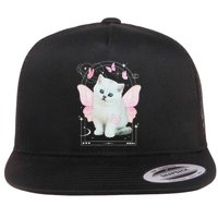 Cute Aesthetic Cat Butterfly Fairy Cyber 2000s Flatbill Hat