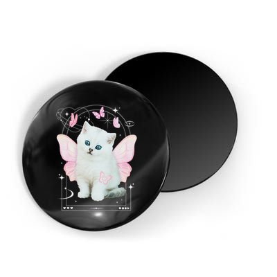 Cute Aesthetic Cat Butterfly Fairy Cyber 2000s Magnet