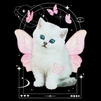 Cute Aesthetic Cat Butterfly Fairy Cyber 2000s Poster