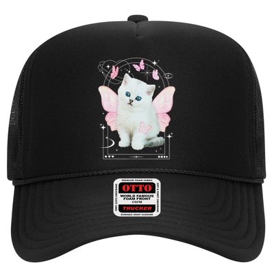 Cute Aesthetic Cat Butterfly Fairy Cyber 2000s Trucker Hat