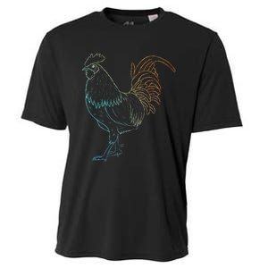 Chicken Art Colorful Rooster Funny Fowl Lovers Outfit Cooling Performance Crew T-Shirt