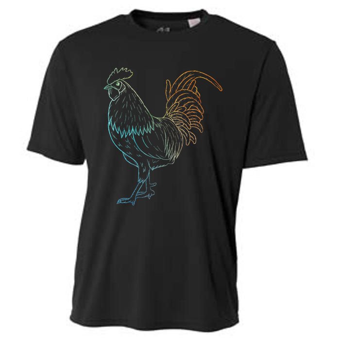 Chicken Art Colorful Rooster Funny Fowl Lovers Outfit Cooling Performance Crew T-Shirt