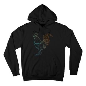 Chicken Art Colorful Rooster Funny Fowl Lovers Outfit Hoodie