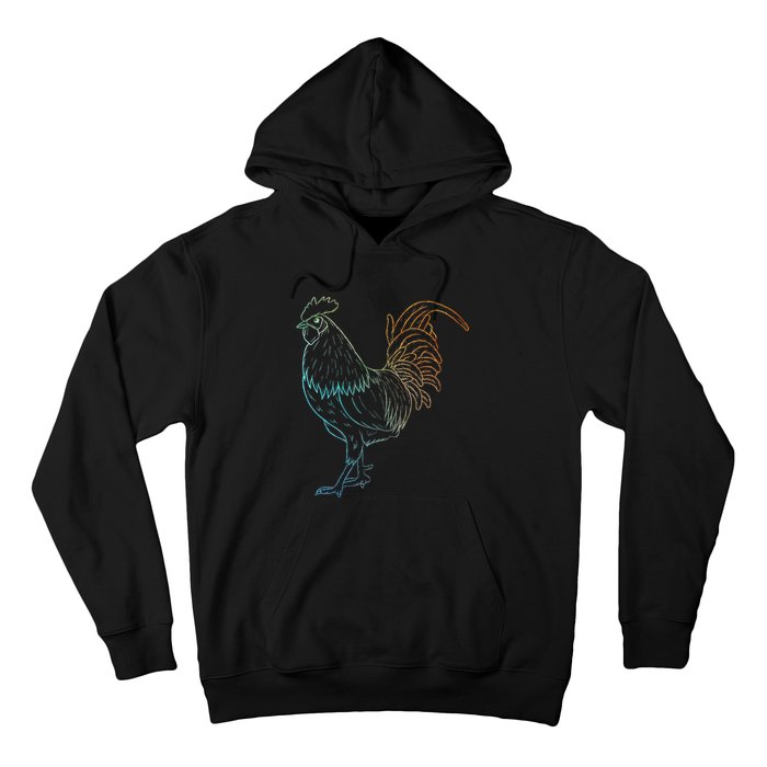 Chicken Art Colorful Rooster Funny Fowl Lovers Outfit Hoodie