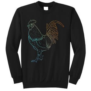 Chicken Art Colorful Rooster Funny Fowl Lovers Outfit Sweatshirt