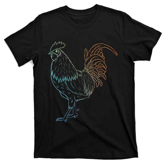 Chicken Art Colorful Rooster Funny Fowl Lovers Outfit T-Shirt