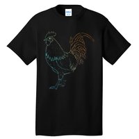 Chicken Art Colorful Rooster Funny Fowl Lovers Outfit Tall T-Shirt