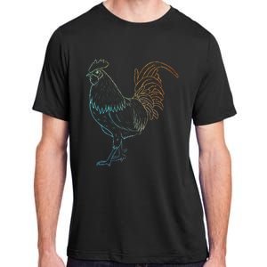 Chicken Art Colorful Rooster Funny Fowl Lovers Outfit Adult ChromaSoft Performance T-Shirt