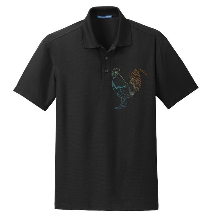 Chicken Art Colorful Rooster Funny Fowl Lovers Outfit Dry Zone Grid Polo