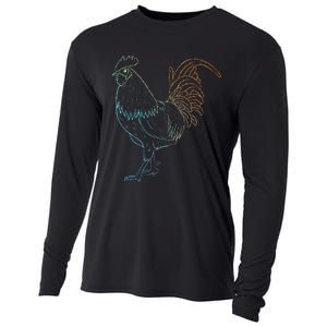 Chicken Art Colorful Rooster Funny Fowl Lovers Outfit Cooling Performance Long Sleeve Crew