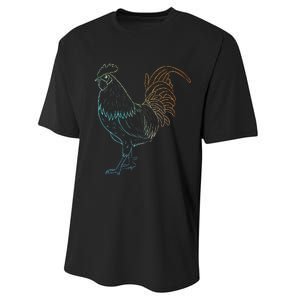 Chicken Art Colorful Rooster Funny Fowl Lovers Outfit Performance Sprint T-Shirt