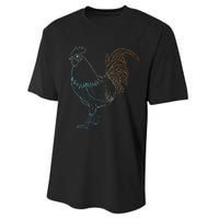 Chicken Art Colorful Rooster Funny Fowl Lovers Outfit Performance Sprint T-Shirt