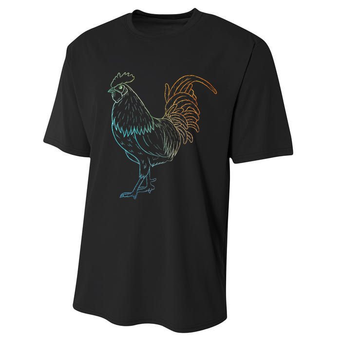 Chicken Art Colorful Rooster Funny Fowl Lovers Outfit Performance Sprint T-Shirt