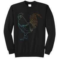 Chicken Art Colorful Rooster Funny Fowl Lovers Outfit Tall Sweatshirt