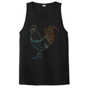 Chicken Art Colorful Rooster Funny Fowl Lovers Outfit PosiCharge Competitor Tank