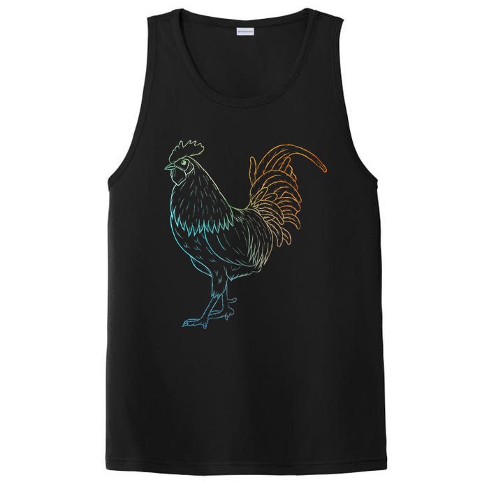 Chicken Art Colorful Rooster Funny Fowl Lovers Outfit PosiCharge Competitor Tank