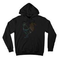 Chicken Art Colorful Rooster Funny Fowl Lovers Outfit Tall Hoodie