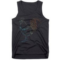 Chicken Art Colorful Rooster Funny Fowl Lovers Outfit Tank Top