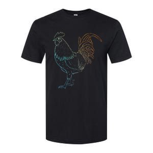 Chicken Art Colorful Rooster Funny Fowl Lovers Outfit Softstyle CVC T-Shirt