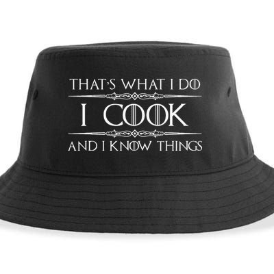 Chef And Cook Gifts I Cook And I Know Things Funny Cooking Sustainable Bucket Hat