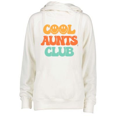 Cool Aunt Club Groovy Retro Cool Aunties Club Gift Womens Funnel Neck Pullover Hood