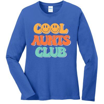 Cool Aunt Club Groovy Retro Cool Aunties Club Gift Ladies Long Sleeve Shirt