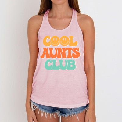 Cool Aunt Club Groovy Retro Cool Aunties Club Gift Women's Knotted Racerback Tank