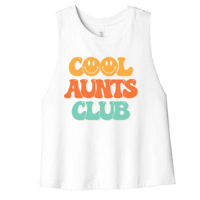 Cool Aunt Club Groovy Retro Cool Aunties Club Gift Women's Racerback Cropped Tank