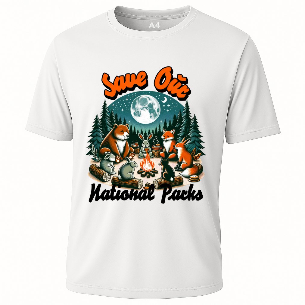 Cute Animals Camping Save Our National Parks Cooling Performance Crew T-Shirt