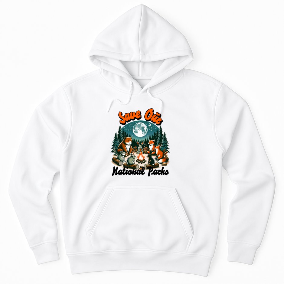 Cute Animals Camping Save Our National Parks Hoodie