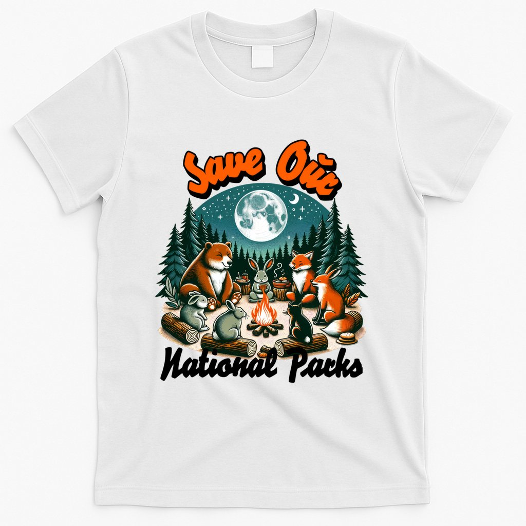 Cute Animals Camping Save Our National Parks T-Shirt