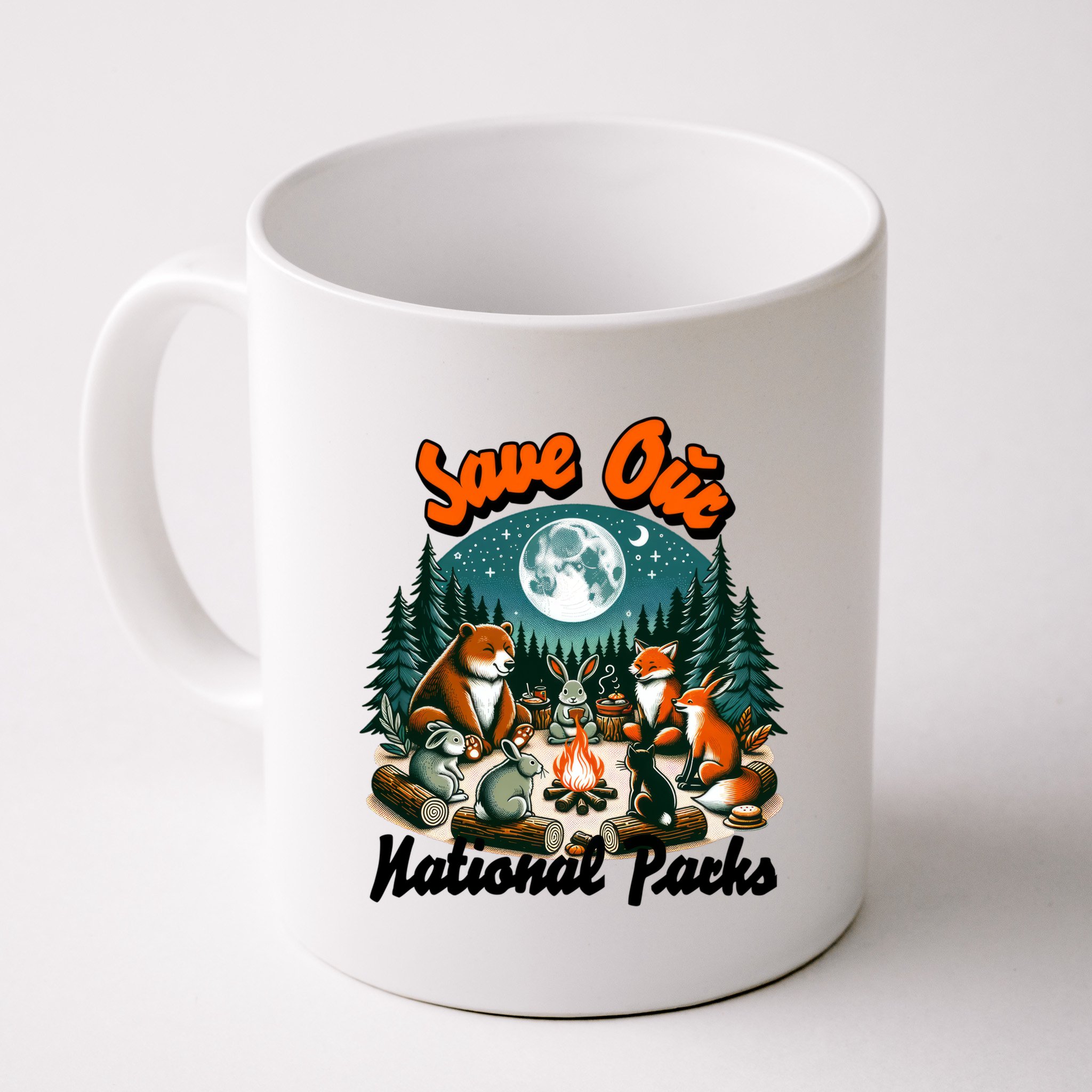 Cute Animals Camping Save Our National Parks Mug