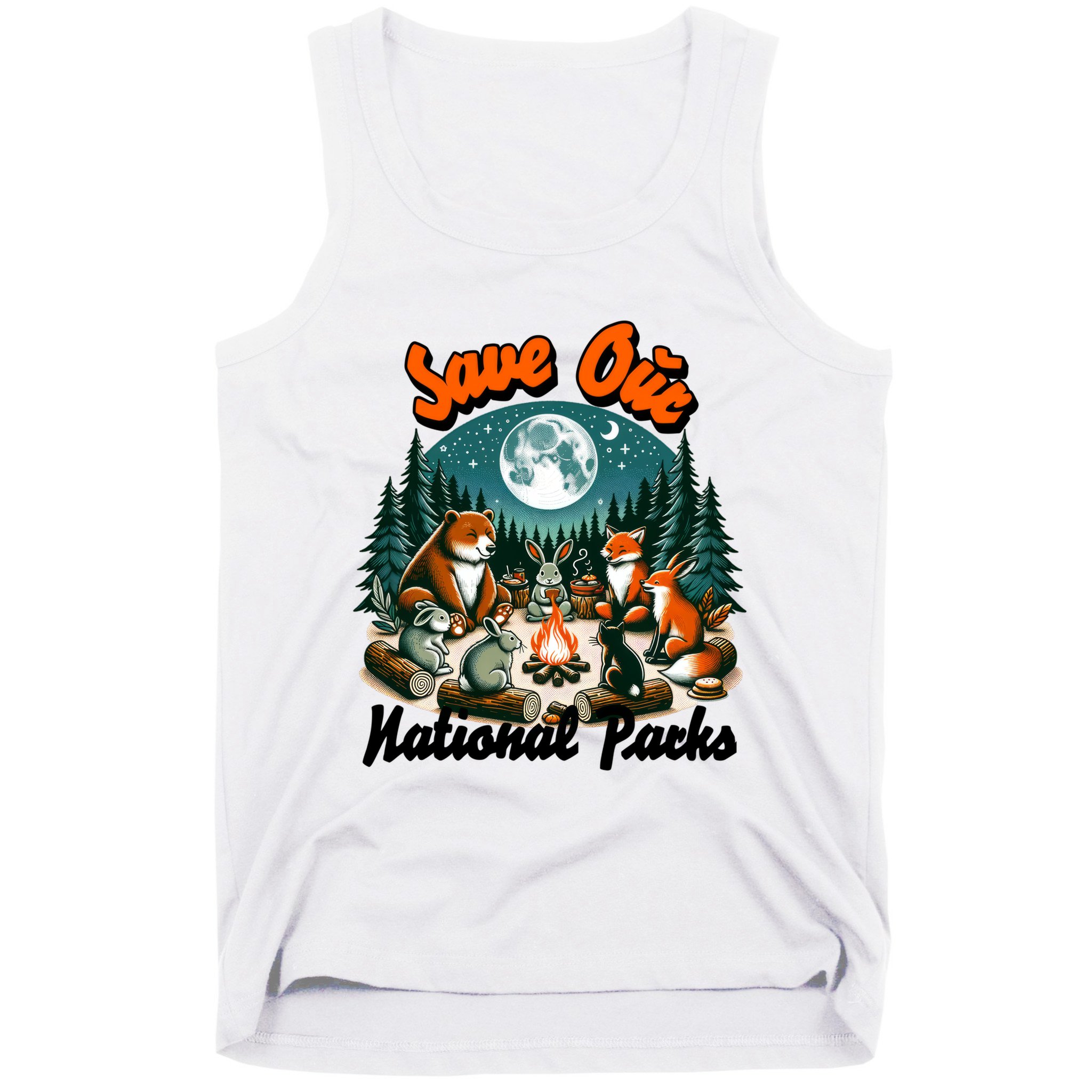 Cute Animals Camping Save Our National Parks Tank Top