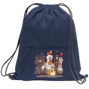 Chicken Art Crazy Chicken Gifts For Women Boy Family Sweatshirt Cinch Pack Bag