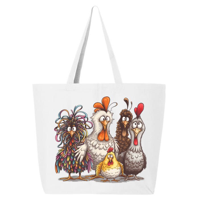 Chicken Art Crazy Chicken Gifts For Women Boy Family 25L Jumbo Tote