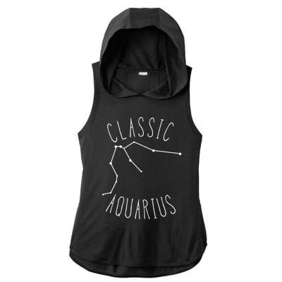 Classic Aquarius Constellation / Aquarius Astrology Quote Gift Ladies PosiCharge Tri-Blend Wicking Draft Hoodie Tank