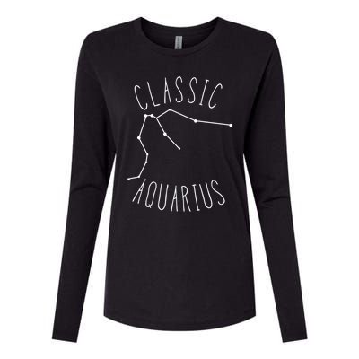 Classic Aquarius Constellation / Aquarius Astrology Quote Gift Womens Cotton Relaxed Long Sleeve T-Shirt