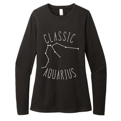 Classic Aquarius Constellation / Aquarius Astrology Quote Gift Womens CVC Long Sleeve Shirt